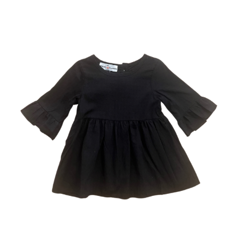 Black Linen Ruffle Shirt