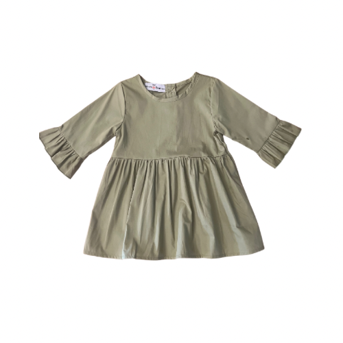 Sage Green Linen Ruffle Shirt