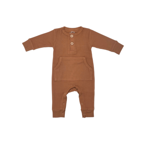 Clay Ribbed Playsuit