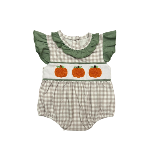 Plaid Pumpkin Romper